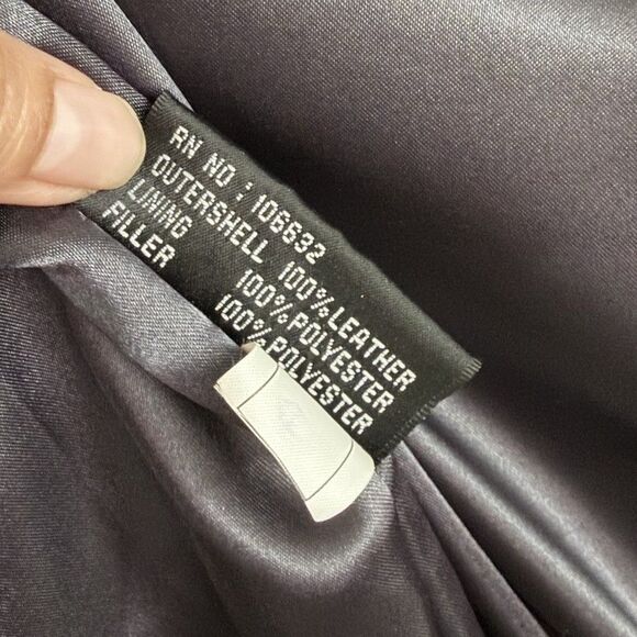 Hathaway Jacket Mens XL Black Leather Bomber Coat Vintage 90s Full Zip Pockets - Picture 4 of 12